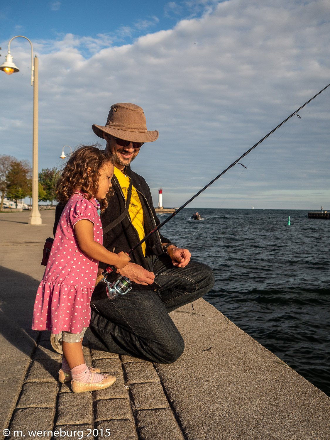 the little one fishes in lake ontario