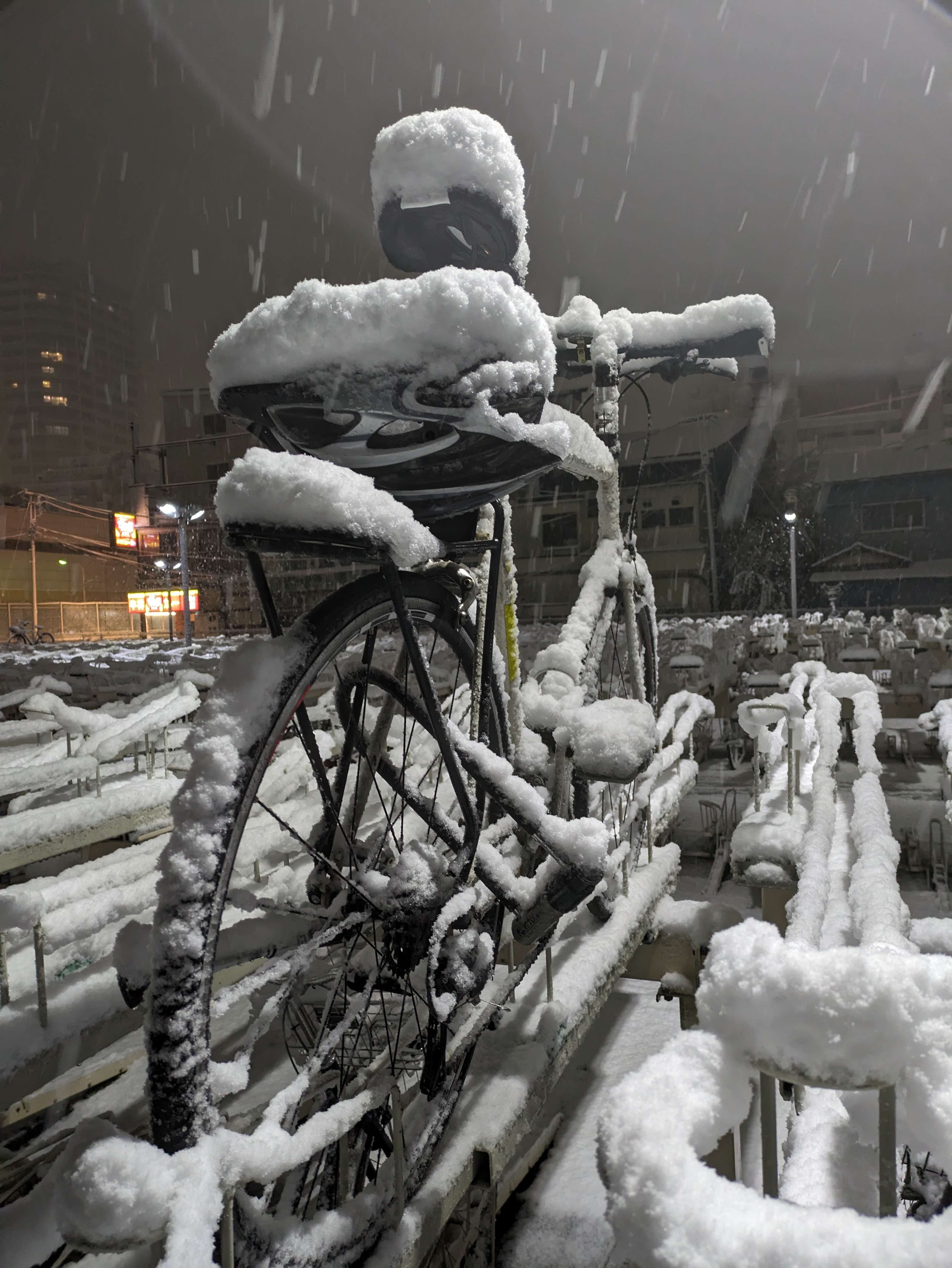 snowy bicycle