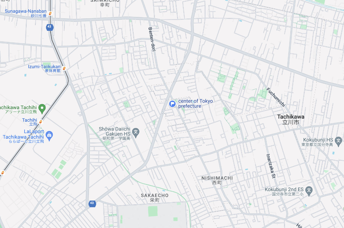 the geographic center of tokyo?