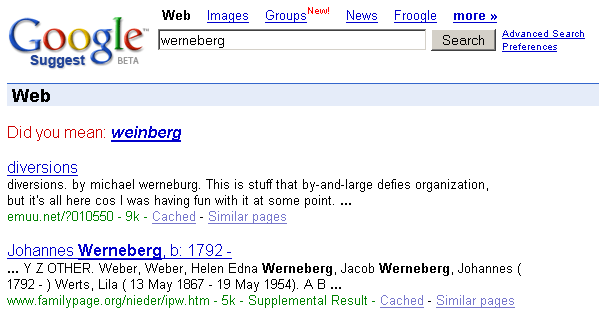 Google doesn't like Werneberg