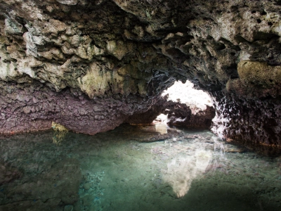 a grotto by the sea