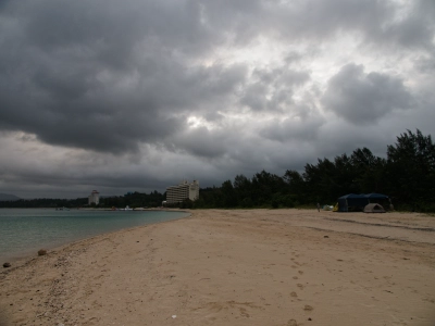 rough sky at dawn over Okinawa