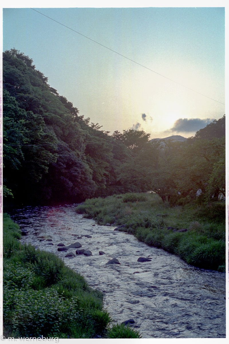 stream at sunset