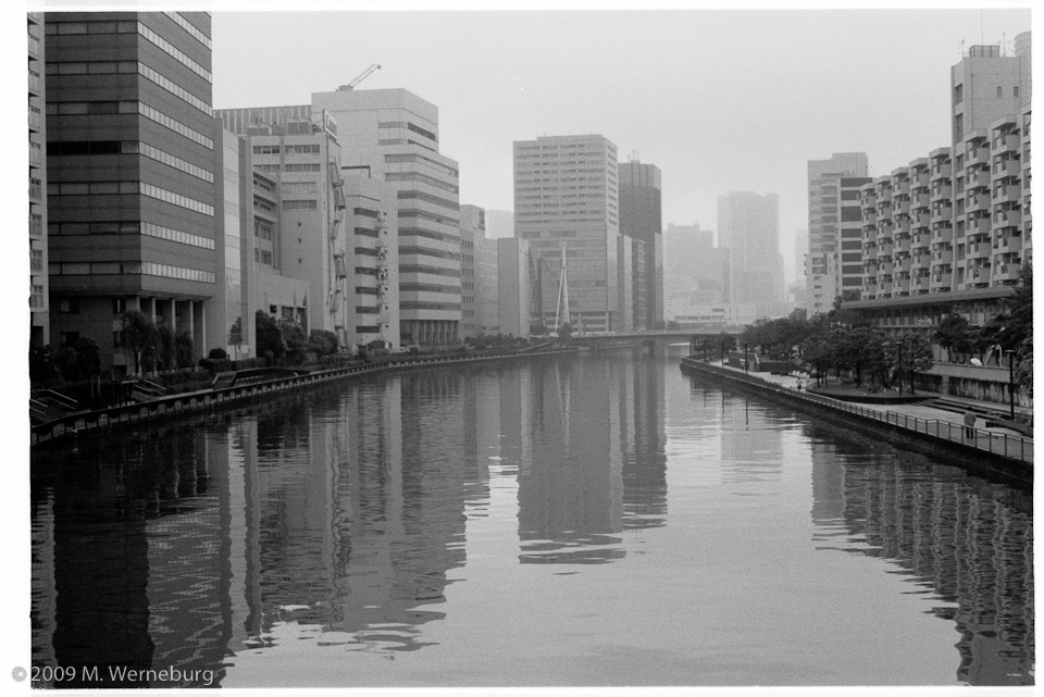 placid canal in Tokyo