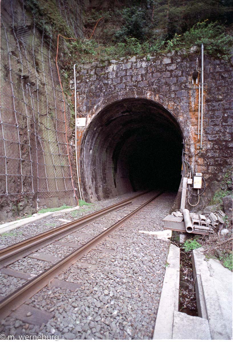 old tunnel, active rails