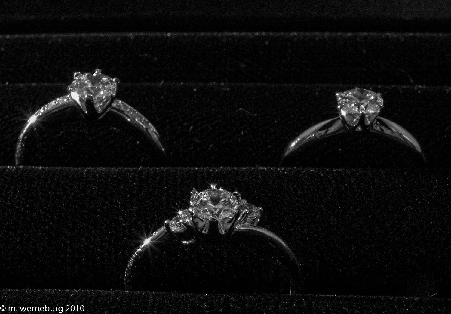three diamond rings