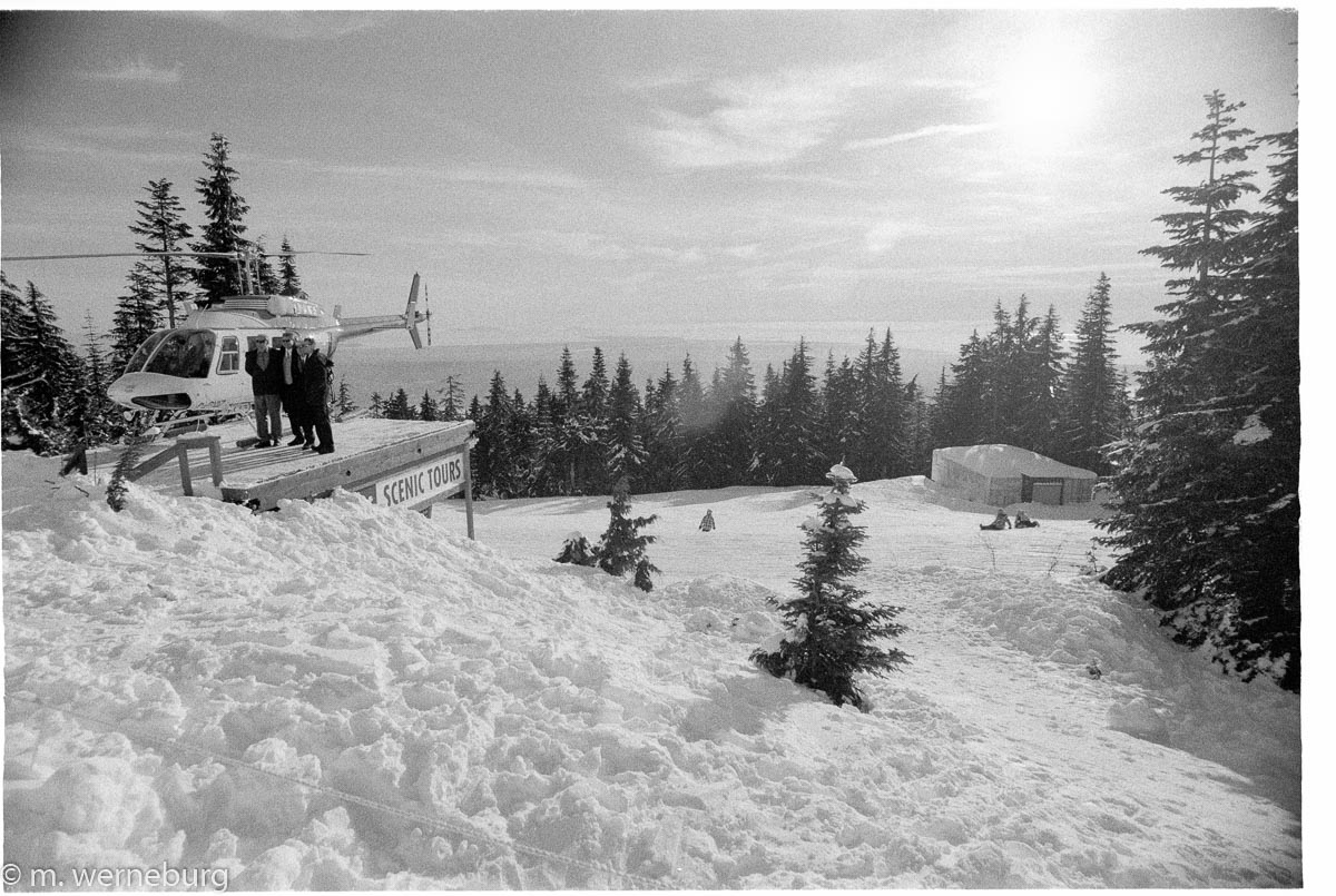 a snowy arrival atop a BC mountain