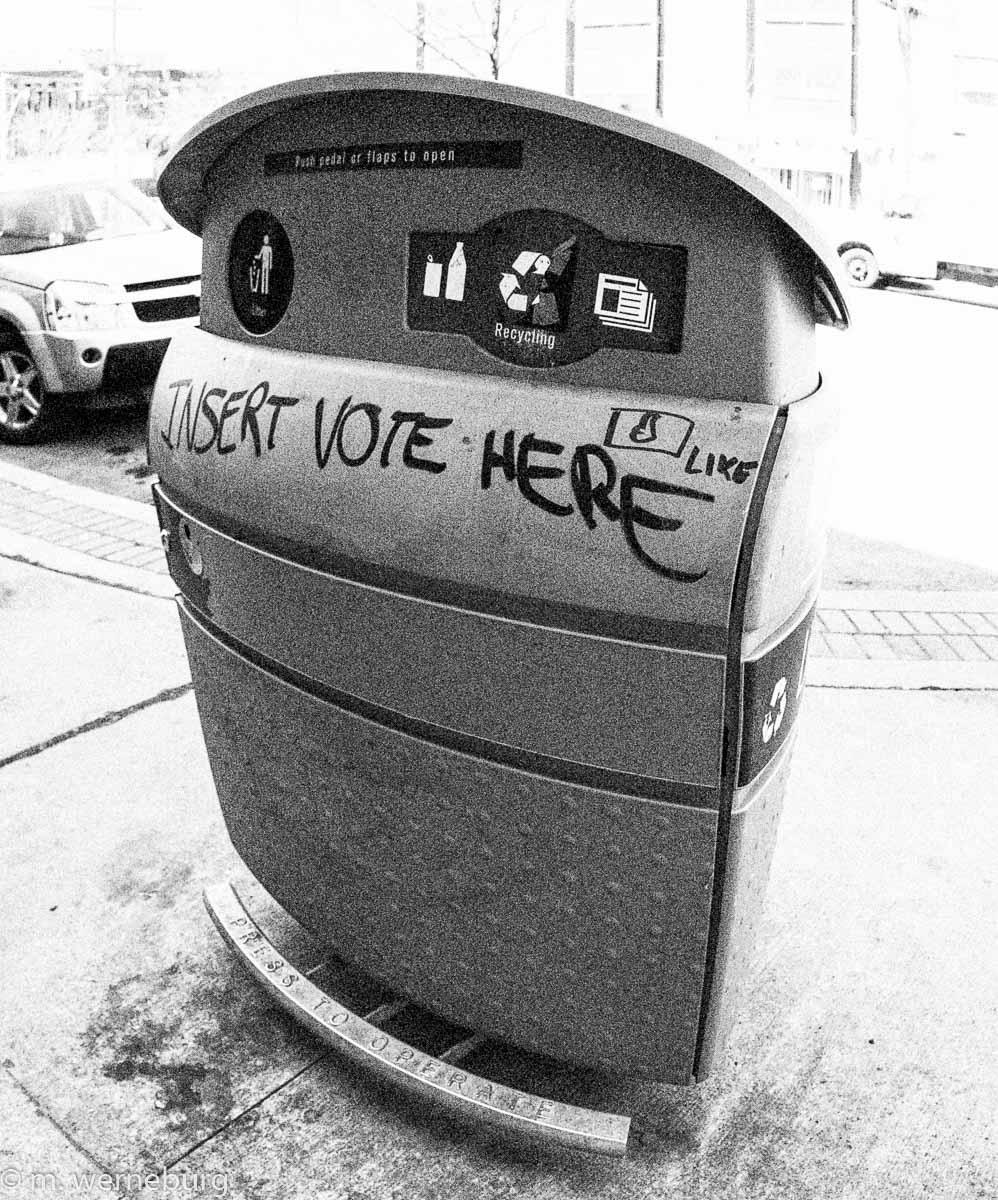 insert vote here (in garbage bin)
