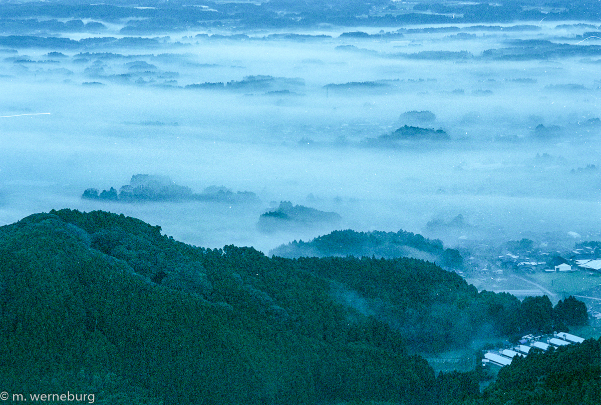 cloud-filled valley in kyushu