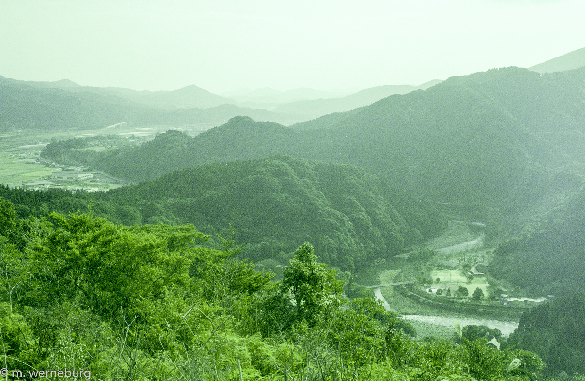 rural kyushu seen from a hill-top