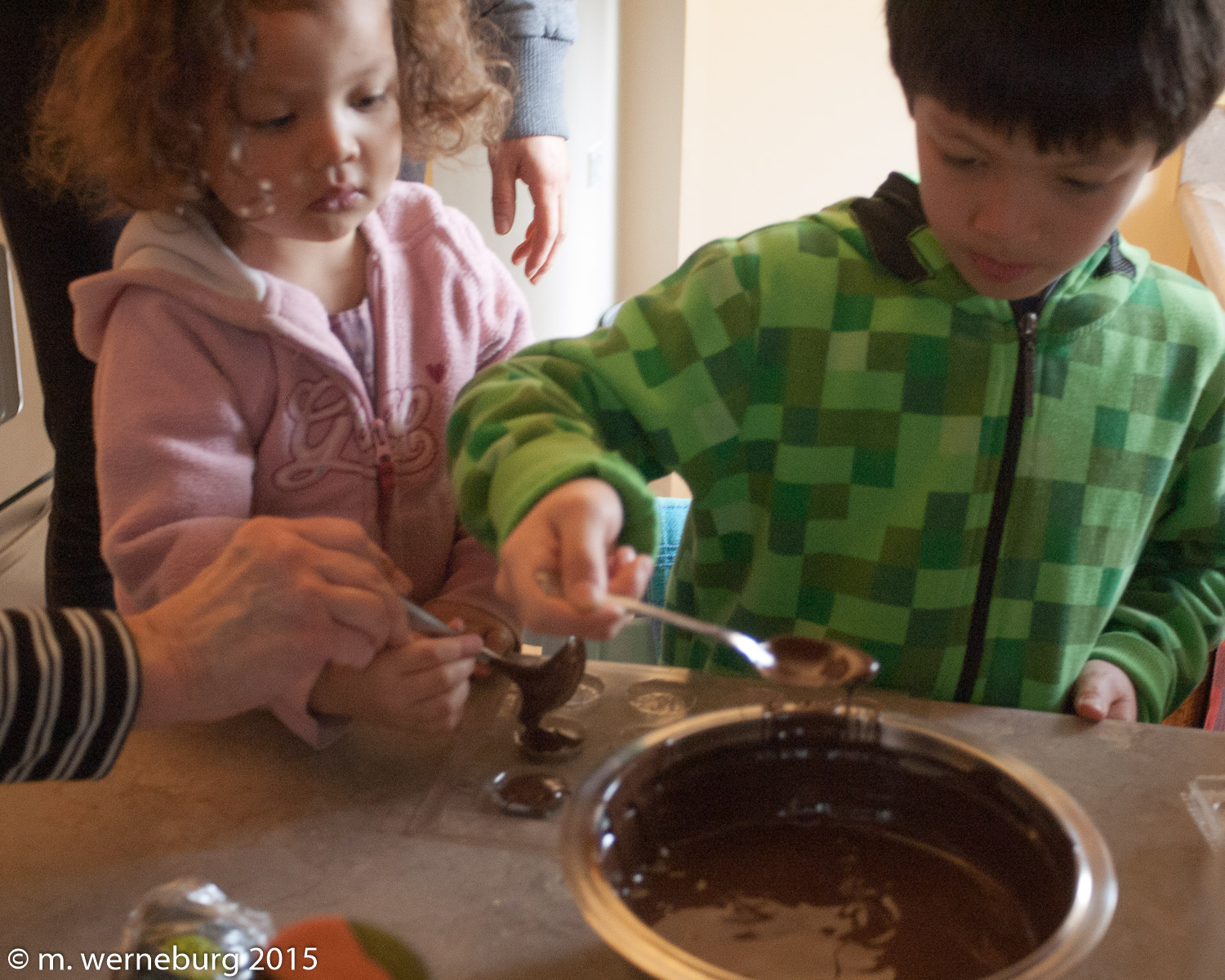 making chocolates with grandma