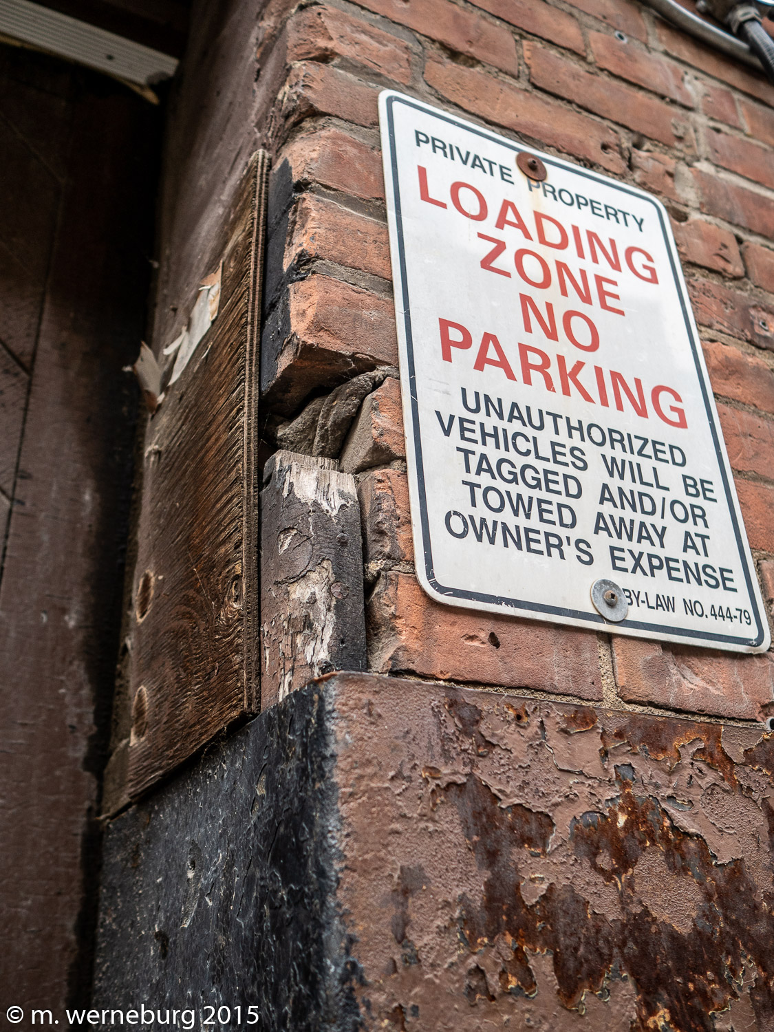 loading zone, old building