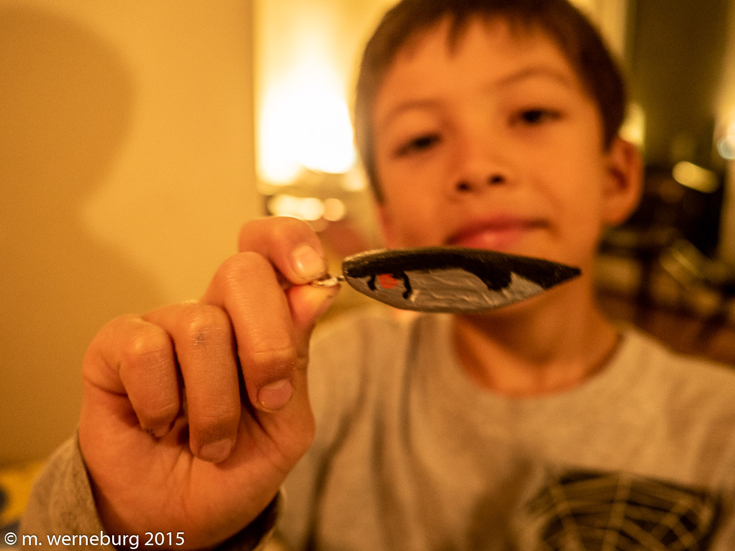the boy's home-made lure