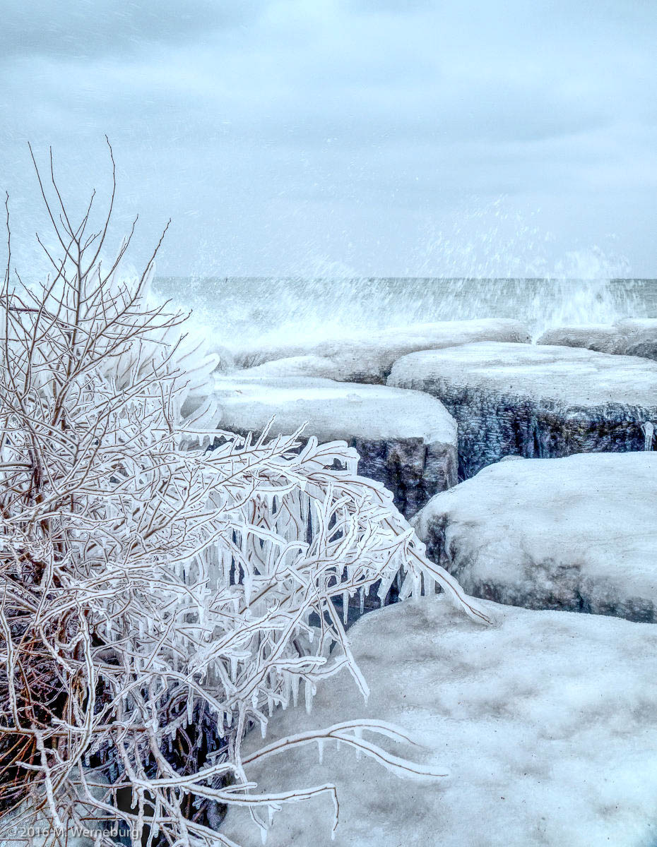 frozen shoreline