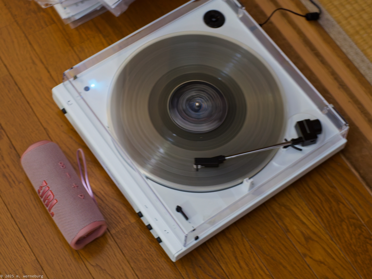 clear vinyl on a record player