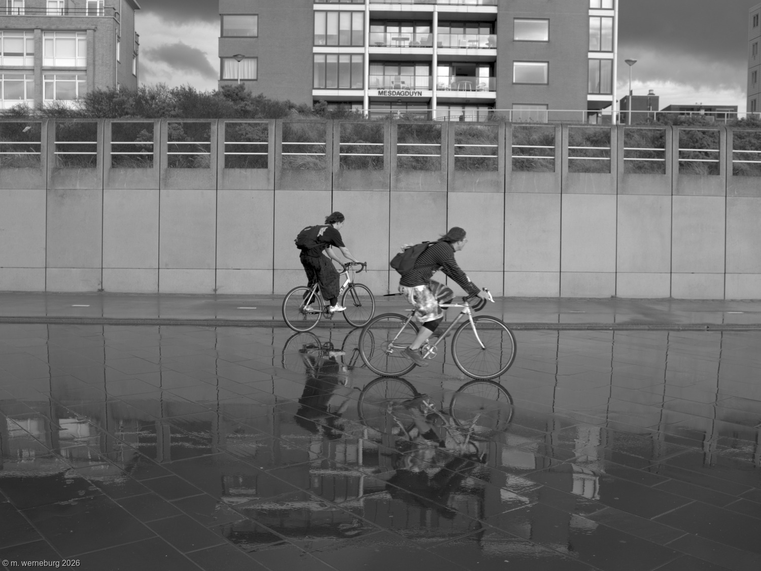 cycling between showers