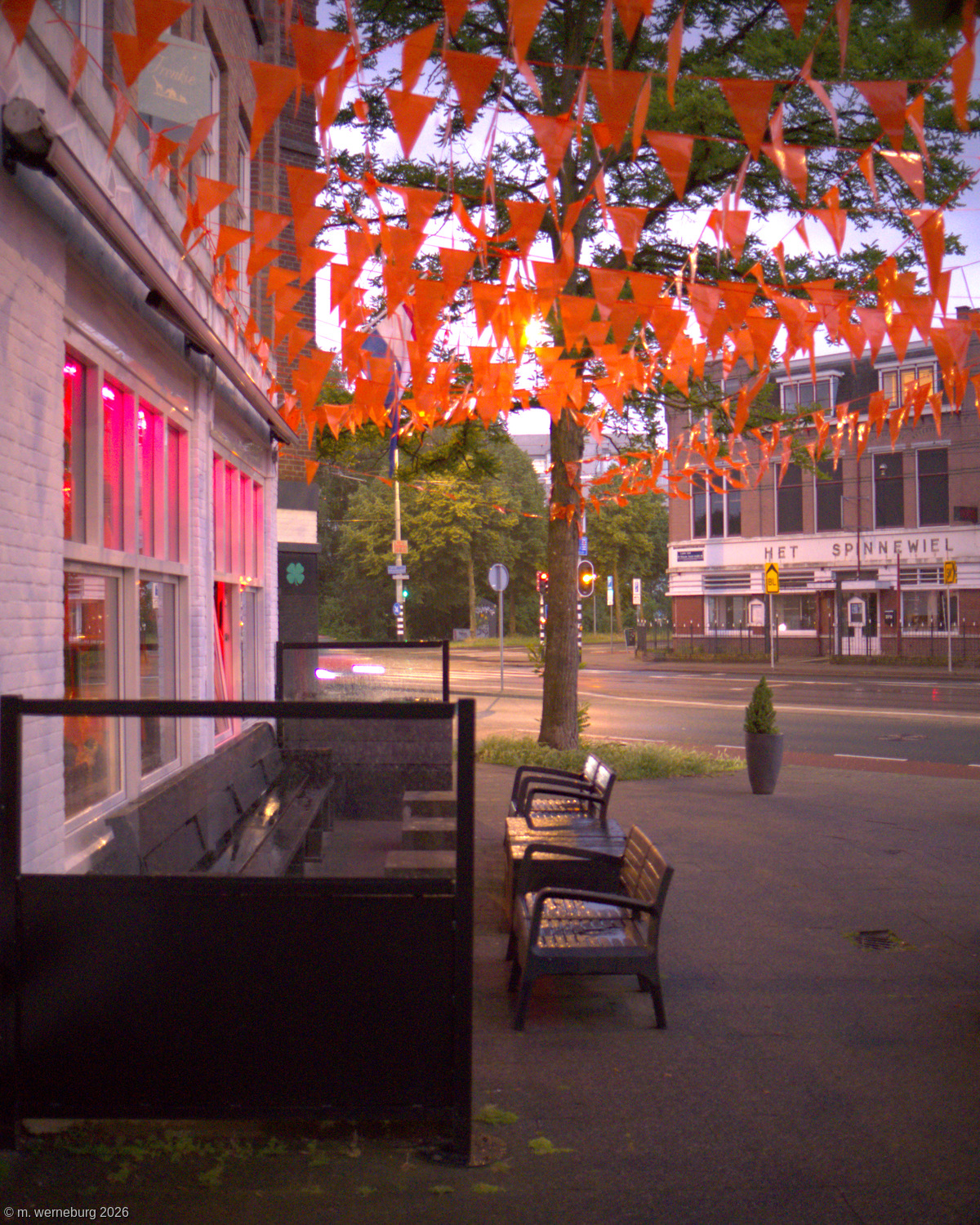 pub on a rainy street